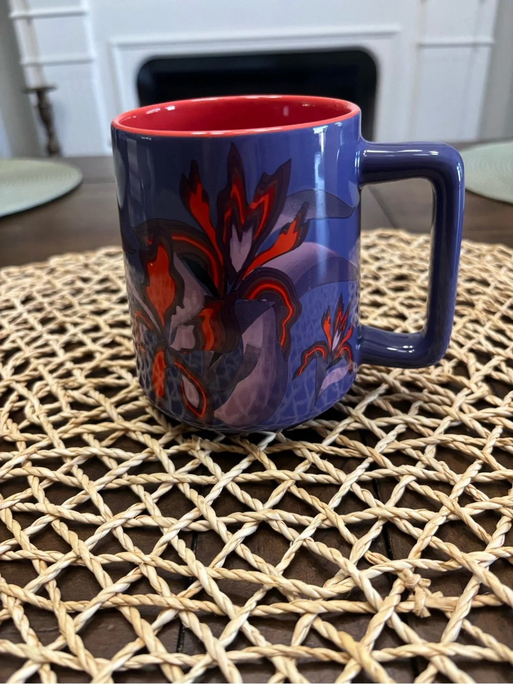 Starbucks ceramic purple and coral 14 ounce mug